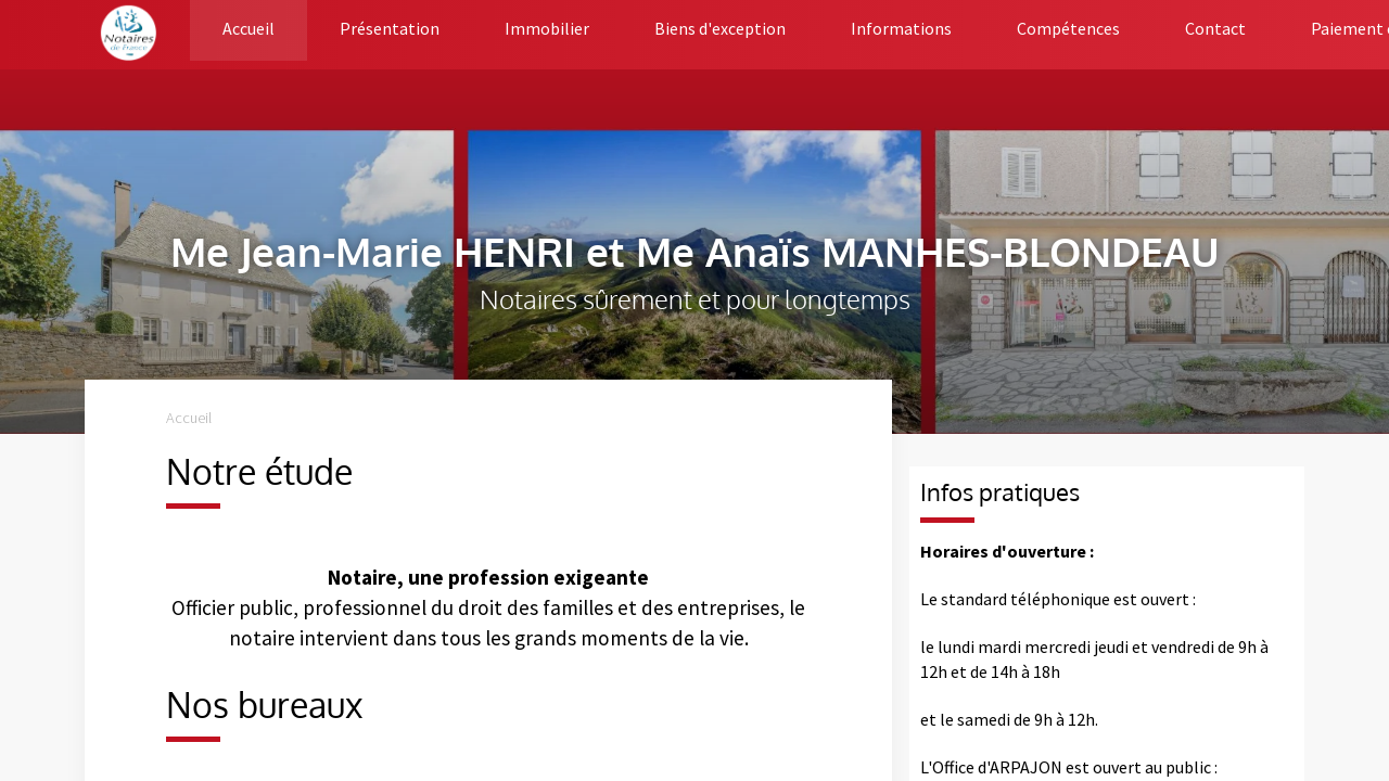 SELARL Jean-Marie HENRI et Anaïs MANHES-BLONDEAU 